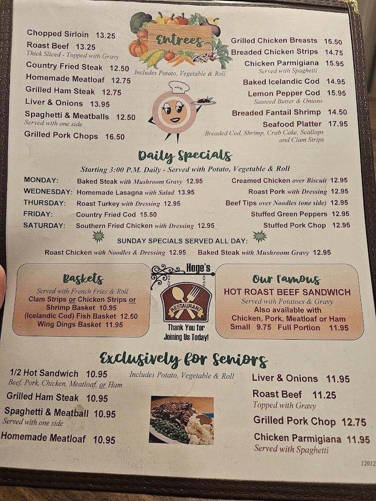 Hoge's Menu image 2