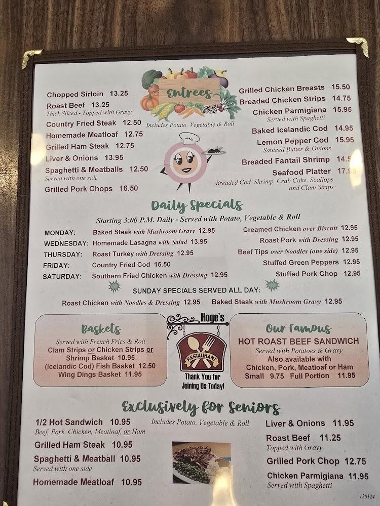 Hoge's Menu image 3